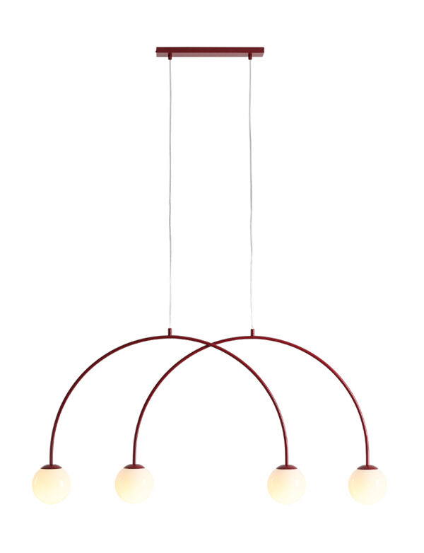 Lampa wisząca minimalistyczna Aldex UNA 4 S 1116L15_S bordowa 4×E14