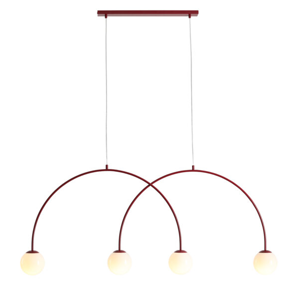 Lampa wisząca minimalistyczna Aldex UNA 4 L 1116L15_L bordowa 4×E14
