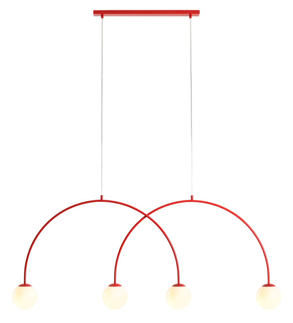 Lampa wisząca minimalistyczna Aldex UNA 4 L 1116L19_L czerwona 4×E14