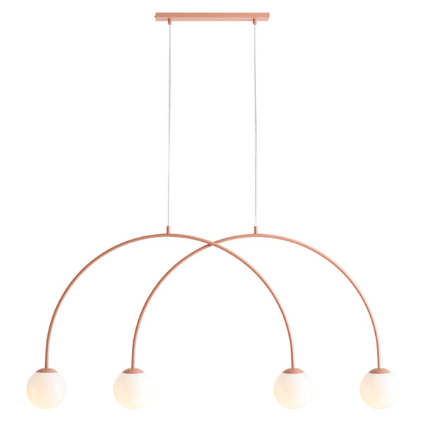 Lampa wisząca minimalistyczna Aldex UNA 4 S 1116L11_S koralowa 4×E14