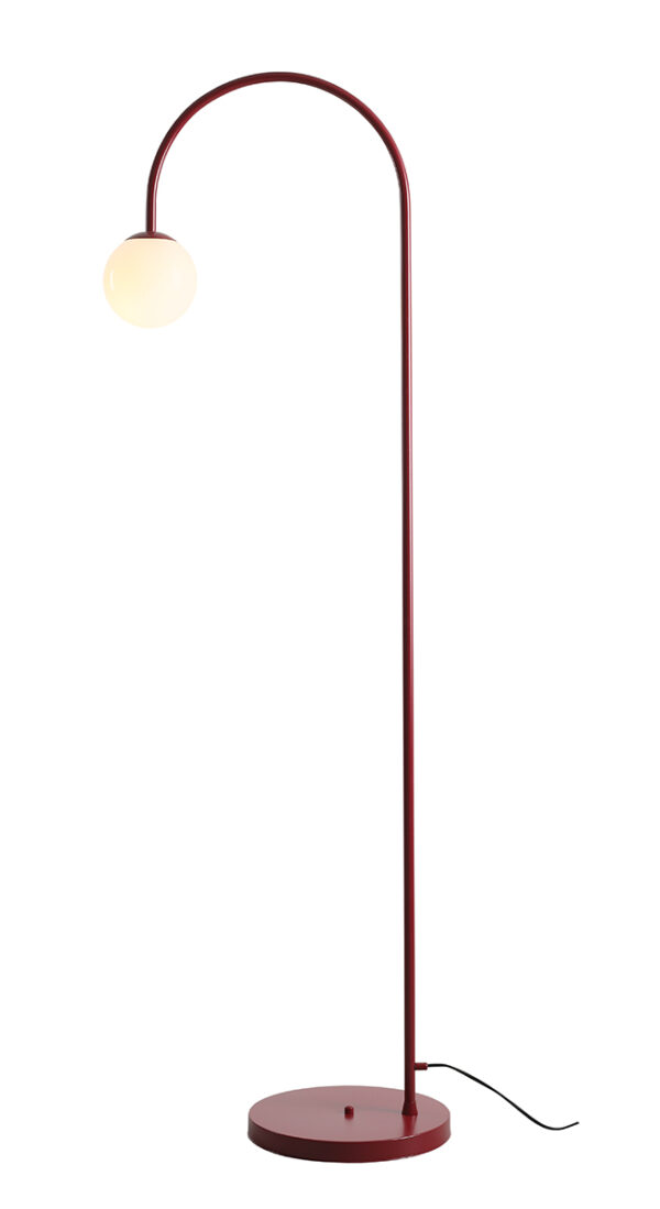 Lampa podłogowa minimalistyczna Aldex UNA 1116A15 bordowa 1×E14