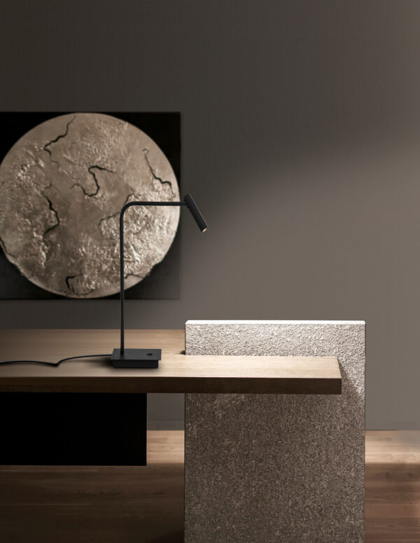 Lampa stołowa minimalistyczna Luces Exclusivas BERISSO, czarna, LED 3 W 3000 K, wys. 55 cm – LE42256