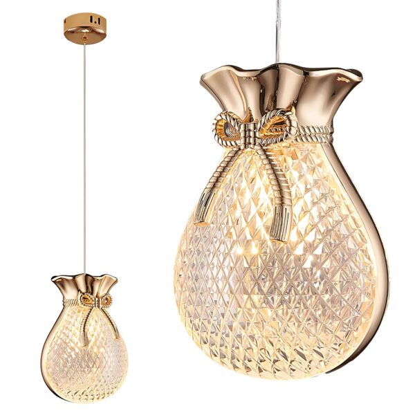 LAMPA SUFITOWA WISZĄCA LHJ107-1CP JASNE RÓŻOWE ZŁOTO