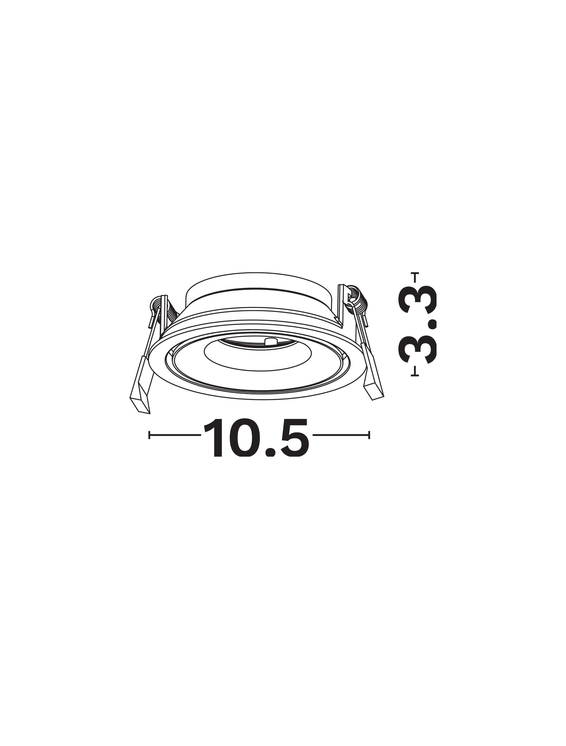 Oprawa wpuszczana nowoczesna Luces Exclusivas AYAMONTE, czarna, 1 × GU10, Ø 10,5 cm – LE61407 - obrazek 3
