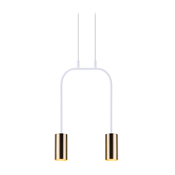 Lampa wisząca nowoczesna Antigo VAI – biała / mosiądz – 8842