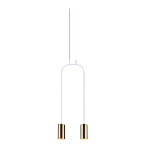 Lampa wisząca nowoczesna Antigo VAI – biała / mosiądz – 8844
