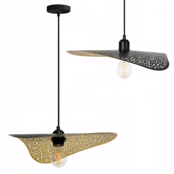 LAMPA SUFITOWA WISZĄCA APP1468-1CP czarna/stare złoto