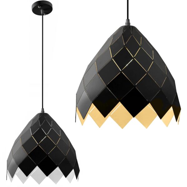 Lampa Sufitowa Wisząca Metalowa APP338-1CP Czarna