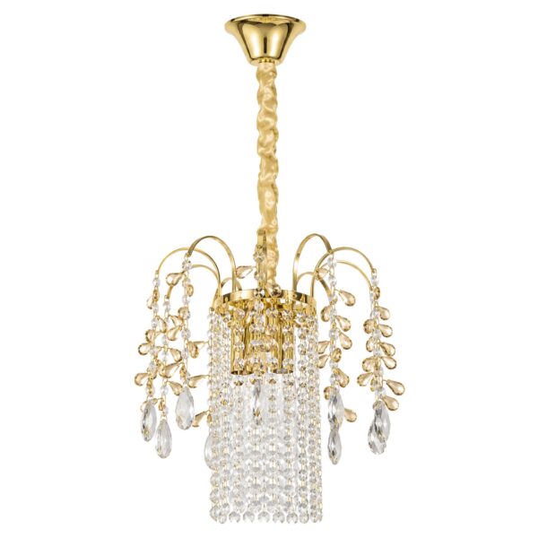 Lampa Wisząca z Kryształami SWE090-CP 30cm Złota