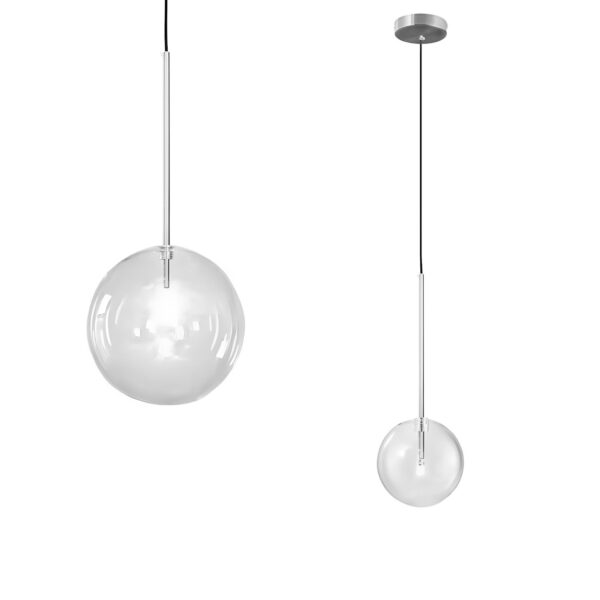 Lampa Sufitowa Wisząca Szklana Kula CHROM 20cm APP1684-1CP