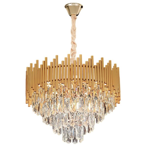 Lampa Wisząca z Kryształami G062-CP 50CM ZŁOTA