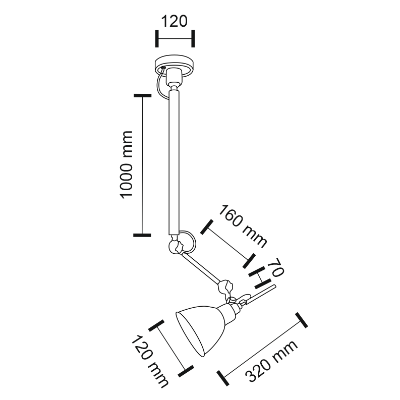 Lampa wisząca loftowa Antigo DAISEN – czarna, 1 × E27 – 5624 - obrazek 3