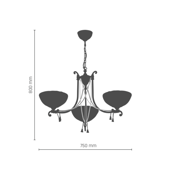 Lampa wisząca klasyczna Antigo GRANADA – 3 × E27 – 8314