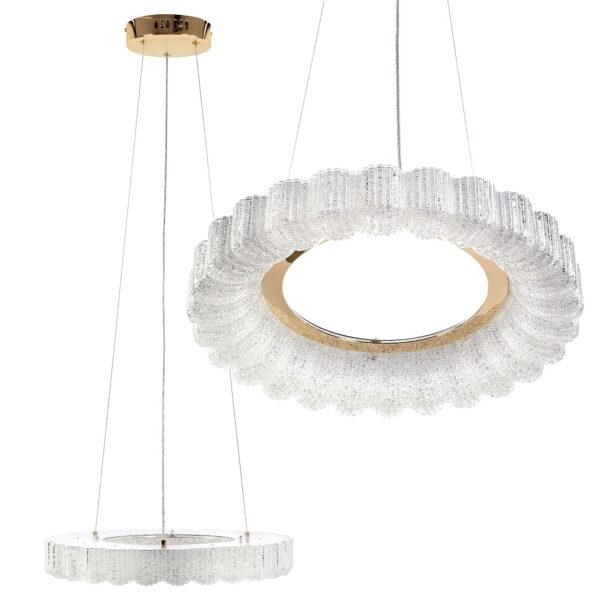LAMPA WISZĄCA LED MS018-CP Różowe Złoto 40cm