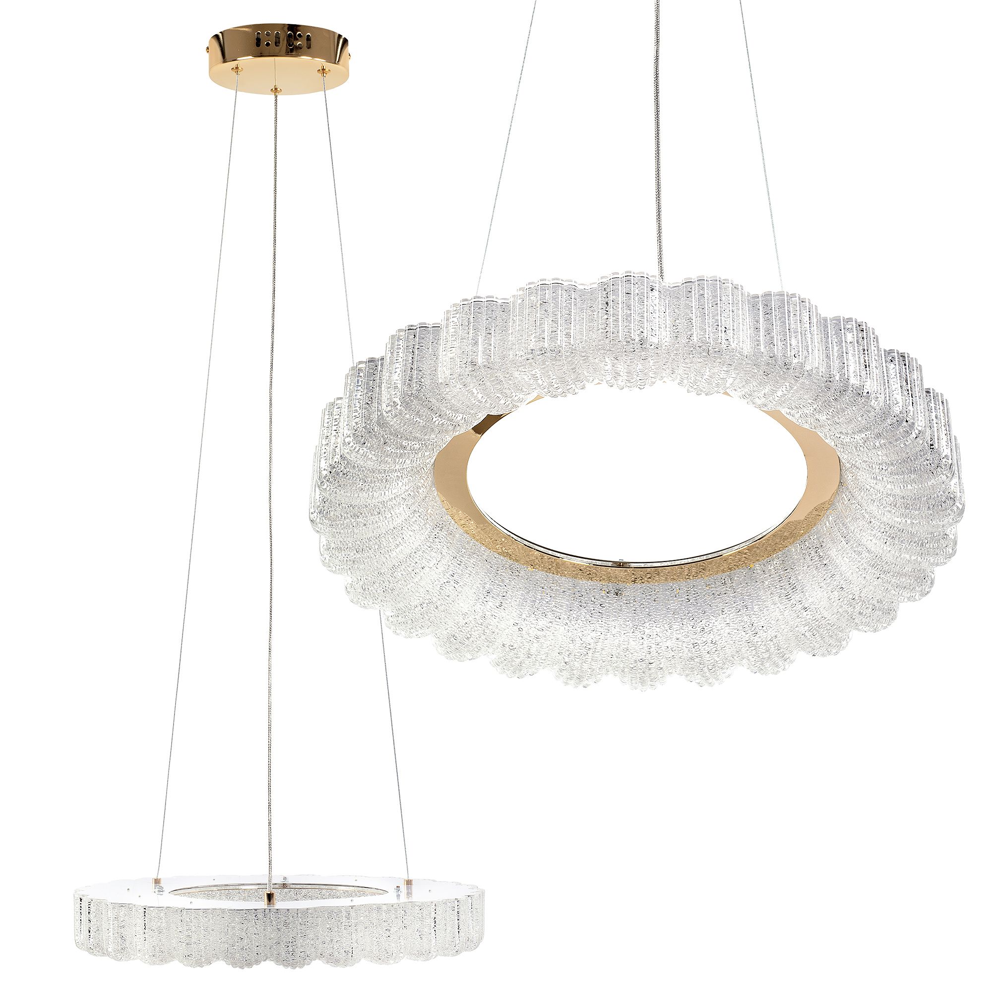 LAMPA WISZĄCA LED MS018-CP Różowe Złoto 40cm