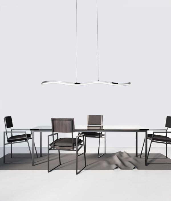 Lampa wisząca nowoczesna Luces Exclusivas MAIPU, chrom, LED 42 W 3000 K, szer. 8,5 cm – LE41680