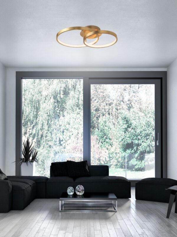 Plafon nowoczesny Luces Exclusivas NUEVE, złoty, LED 44 W 3000 K, szer. 45 cm – LE41708