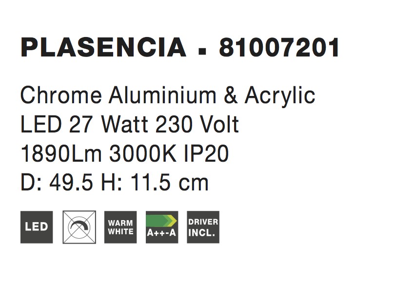 Plafon nowoczesny Luces Exclusivas MIJAS, chrom, LED 27 W 3000 K, Ø 49,5 cm – LE41687 - obrazek 5