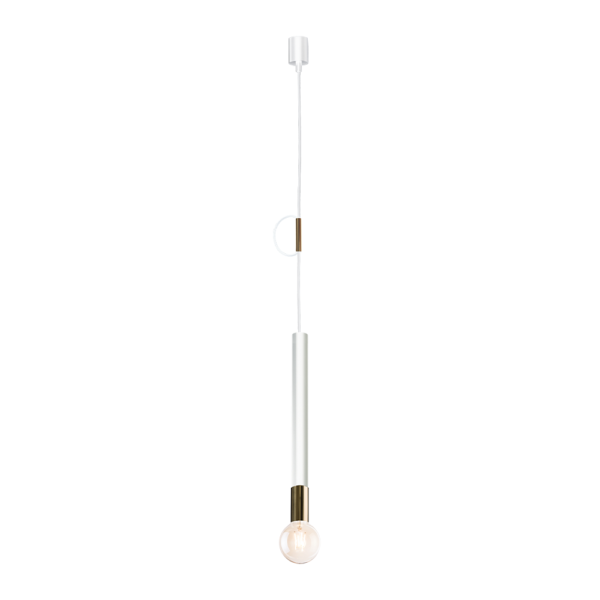 Lampa wisząca Antigo DAVI – biała / mosiądz, mosiądz połysk – 8933