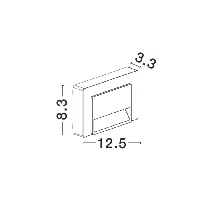 Oprawa schodowa zewnętrzna minimalistyczna Luces Exclusivas ALAVA, ciemnoszara, LED 1 W 3000 K, szer. 3,3 cm – LE71433 - obrazek 2