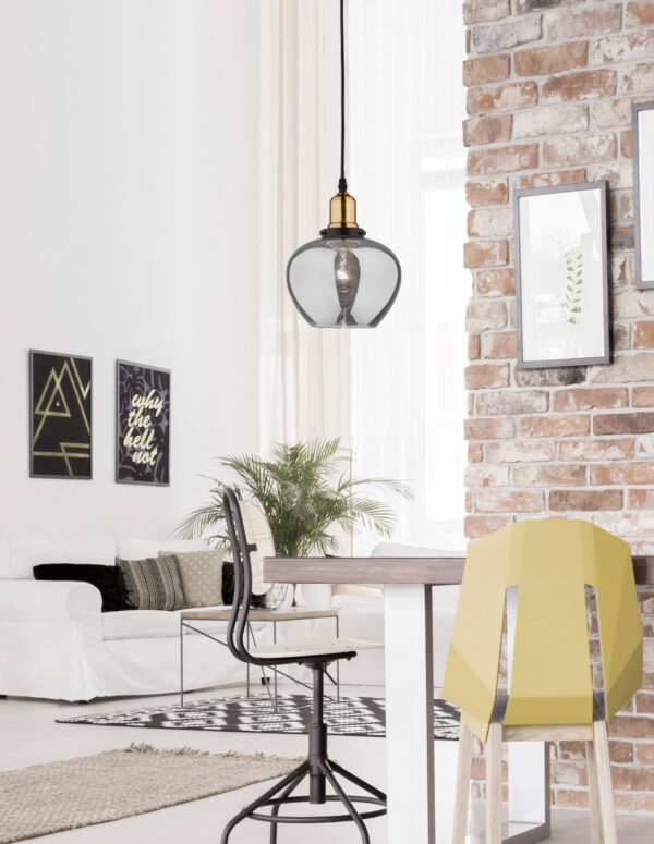 Lampa wisząca nowoczesna Luces Exclusivas CALDAS, mosiądz / dymiona, 1 × E27, Ø 18 cm – LE41925