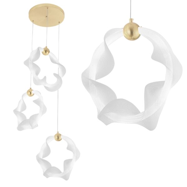 LAMPA WISZĄCA LED G012-3CPR ZŁOTA