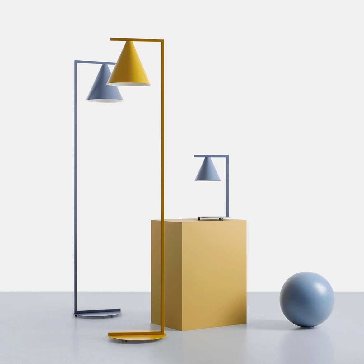 Lampa podłogowa minimalistyczna Aldex FORM 1108A14 musztardowa 1×E27 - obrazek 5