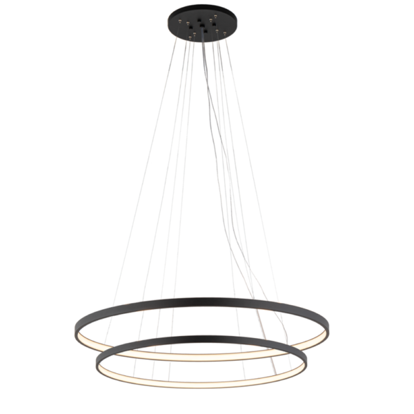 Lampa wisząca nowoczesna Antigo AGARI MULTI 117 / 87 cm – czarna, 2 obiegi – 5433