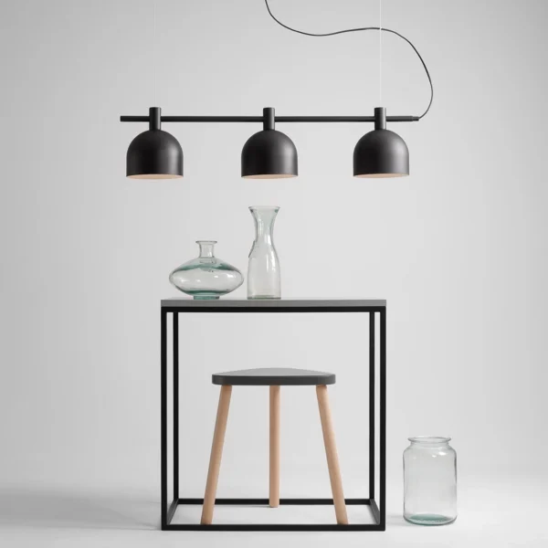 Lampa wisząca minimalistyczna Aldex BERYL 3 976E_1 czarna 3×E27