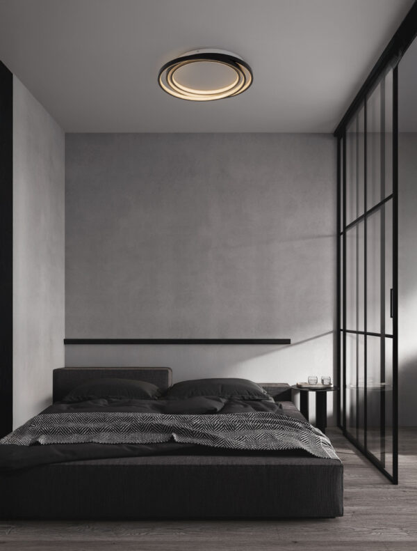 Lampa sufitowa / kinkiet minimalistyczna Luces Exclusivas TELVIRA, czarna, LED 27 W 3000 K, Ø 44 cm – LE45501