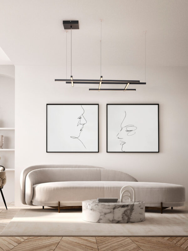Lampa wisząca nowoczesna Luces Exclusivas TUMBES, czarna, LED 83 W 3000 K, szer. 80 cm – LE44473