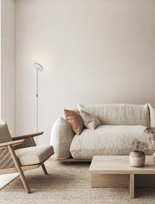 Lampa podłogowa nowoczesna Luces Exclusivas BUENA, biała, LED 30 W 3000 K, wys. 181 cm – LE44291