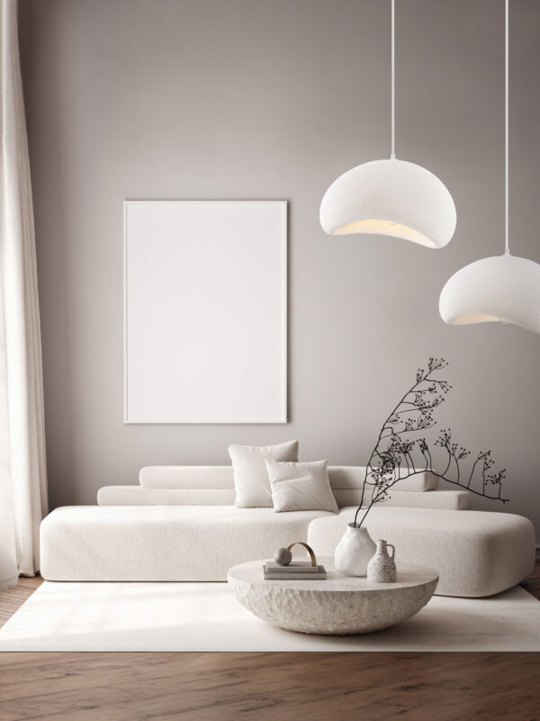 Lampa wisząca nowoczesna Luces Exclusivas PALINZA, biała, 1 × E27, szer. 32 cm – LE45318