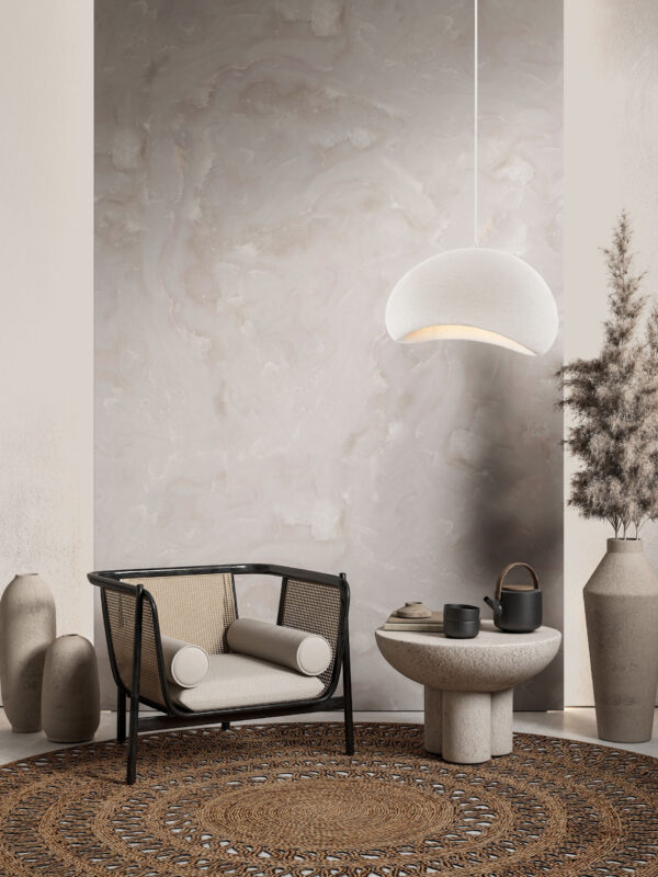 Lampa wisząca nowoczesna Luces Exclusivas PALINZA, biała, 1 × E27, szer. 48 cm – LE45316