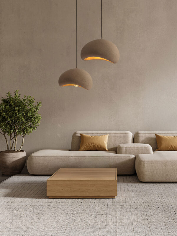 Lampa wisząca nowoczesna Luces Exclusivas PALINZA, brązowa, 1 × E27, szer. 32 cm – LE45322