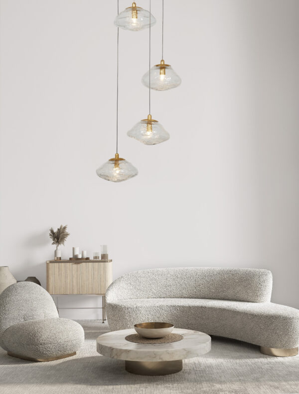 Lampa wisząca nowoczesna Luces Exclusivas NAYARIT, złota, 5 × G9, Ø 35 cm – LE42901