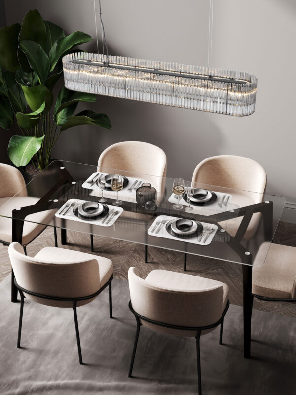 Lampa wisząca nowoczesna Luces Exclusivas ACTUN, czarna, 7 × G9, szer. 18 cm – LE43344