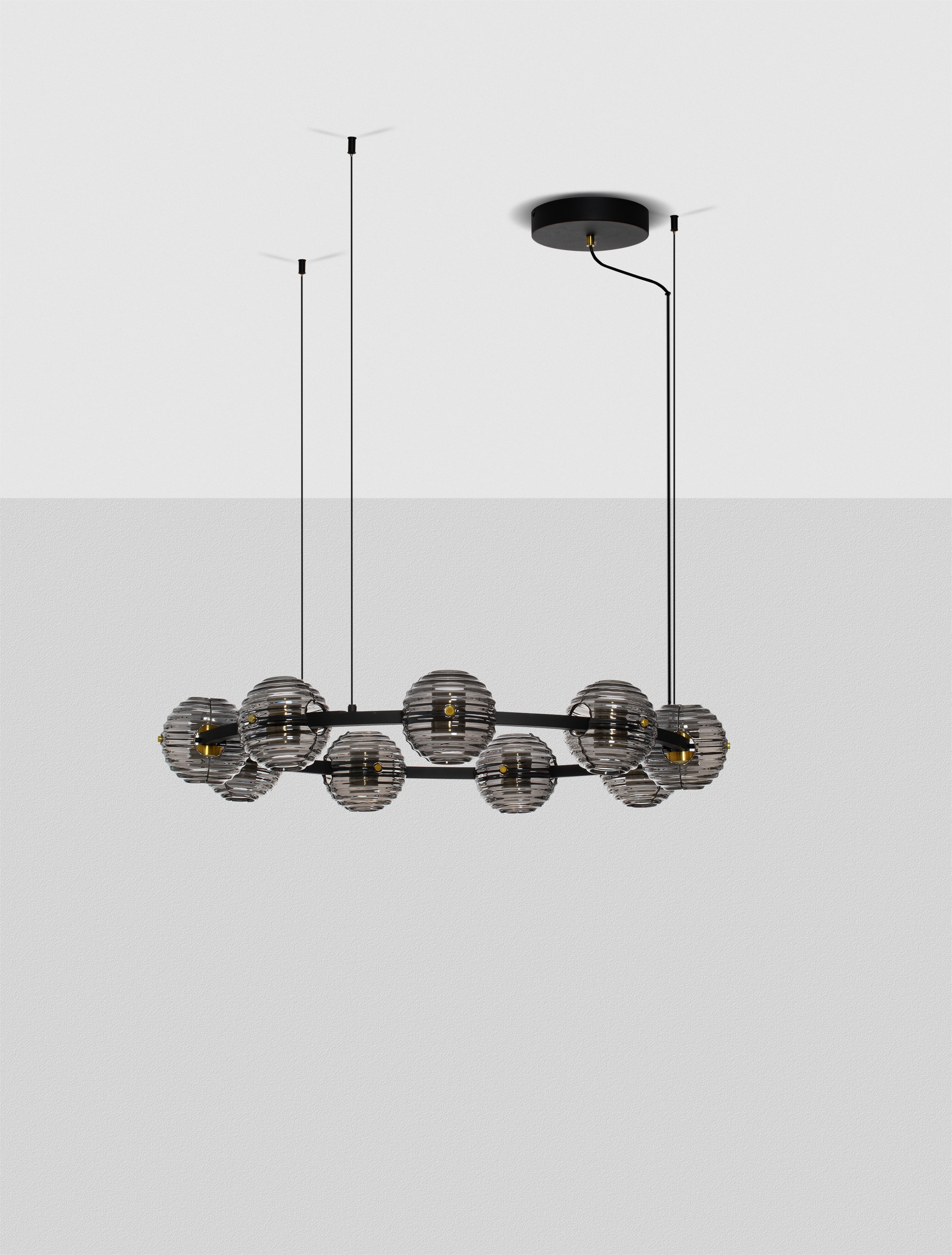 Lampa wisząca nowoczesna Luces Exclusivas SECO, szara, LED 91 W 3000 K, Ø 91 cm – LE44235 - obrazek 3