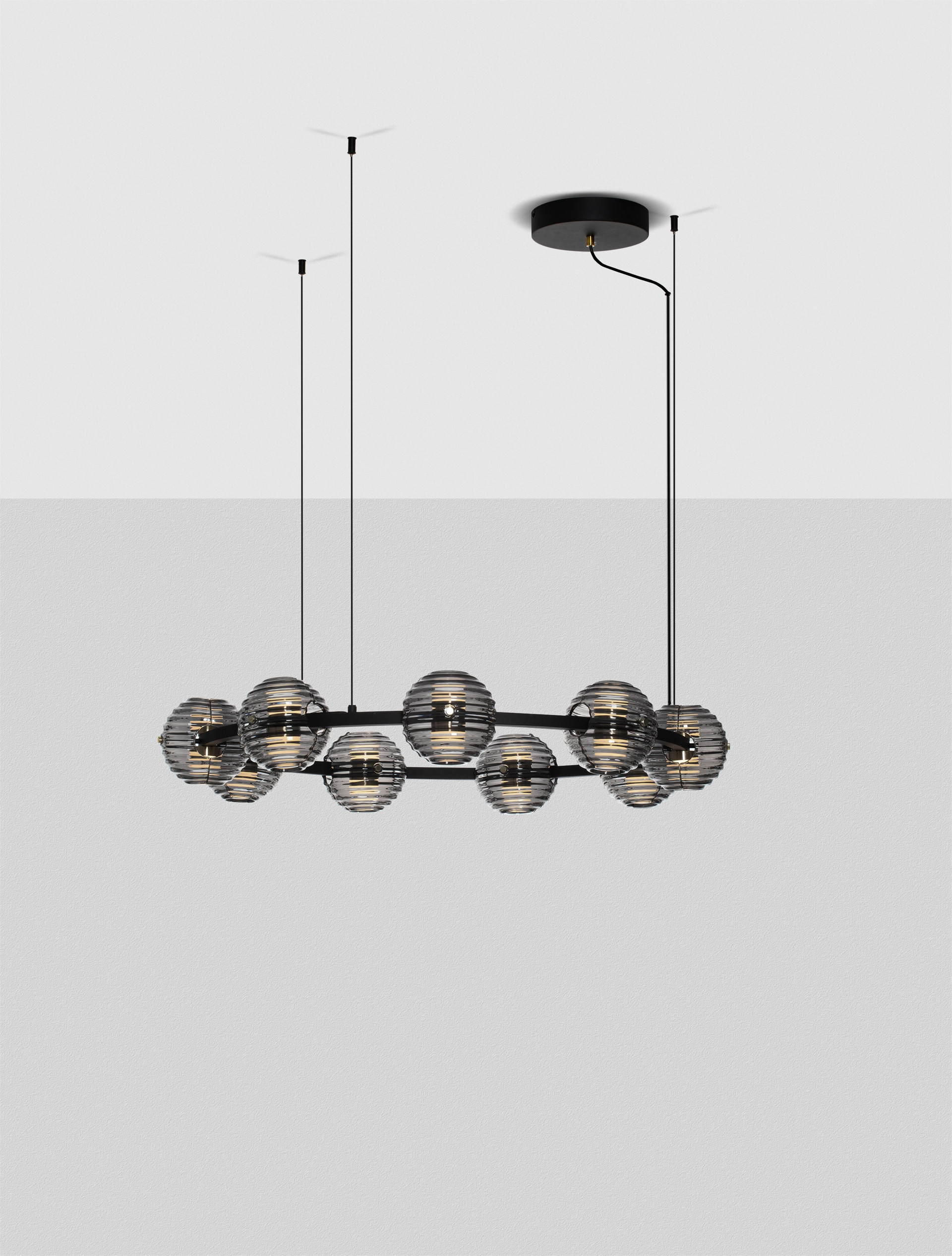 Lampa wisząca nowoczesna Luces Exclusivas SECO, szara, LED 91 W 3000 K, Ø 91 cm – LE44235 - obrazek 4