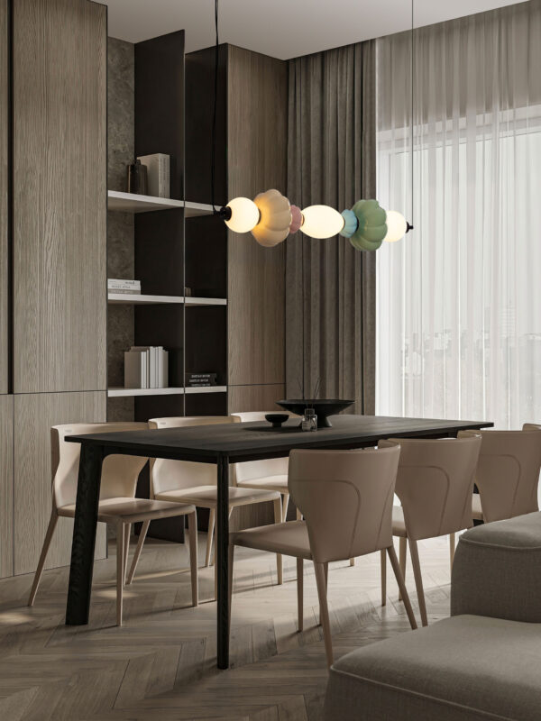Lampa wisząca nowoczesna Luces Exclusivas CASURNO, zielono-niebiesko-kremowa, LED 23 W 3000 K, szer. 20 cm – LE45223