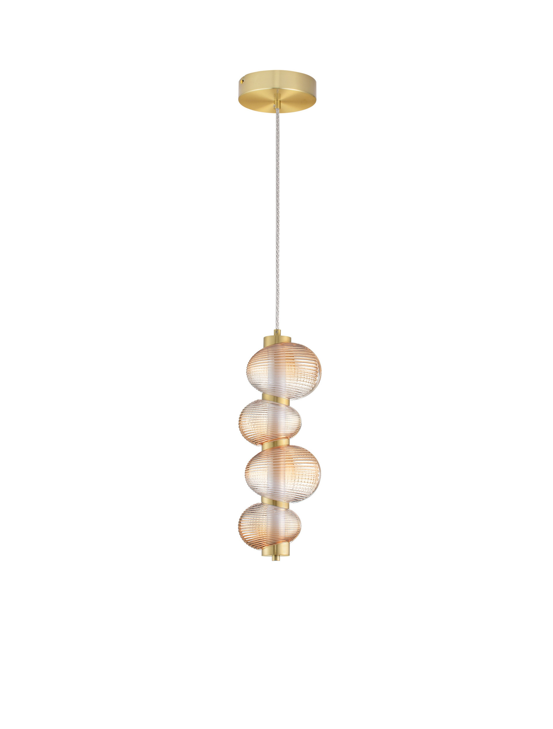 Lampa wisząca nowoczesna Luces Exclusivas TANVERA, złoto-bursztynowa, LED 15 W 3000 K, Ø 16 cm – LE45204 - obrazek 2