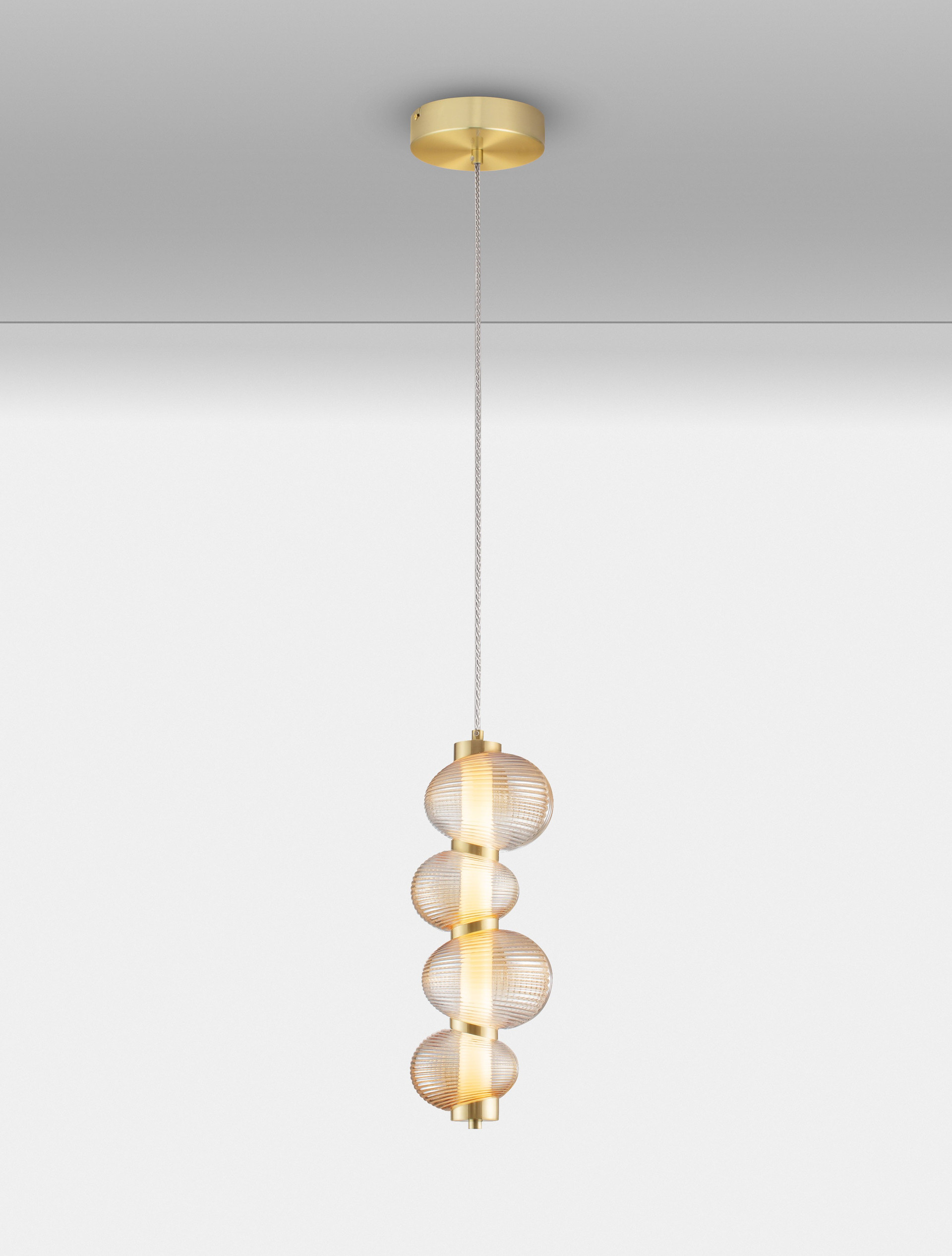 Lampa wisząca nowoczesna Luces Exclusivas TANVERA, złoto-bursztynowa, LED 15 W 3000 K, Ø 16 cm – LE45204 - obrazek 4