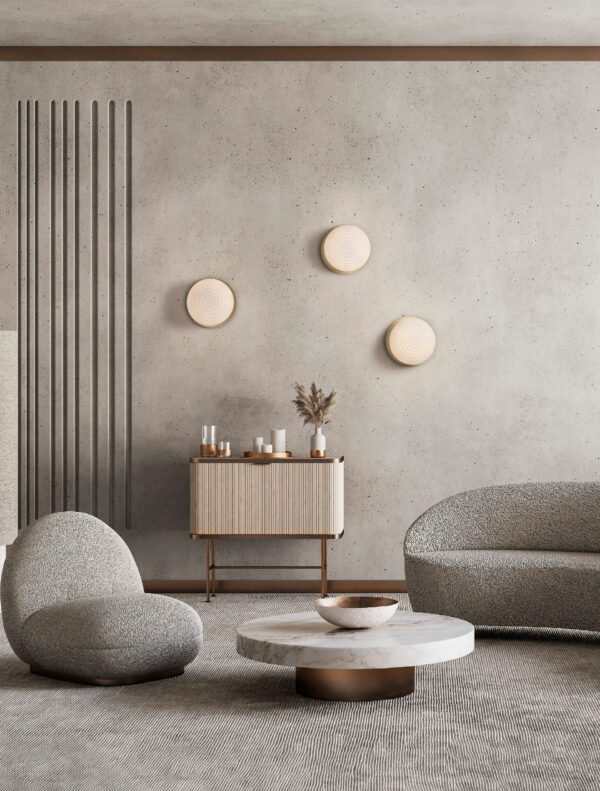 Kinkiet nowoczesny Luces Exclusivas BALAJU, biało-złoty, 1 × E27, Ø 35 cm – LE43685