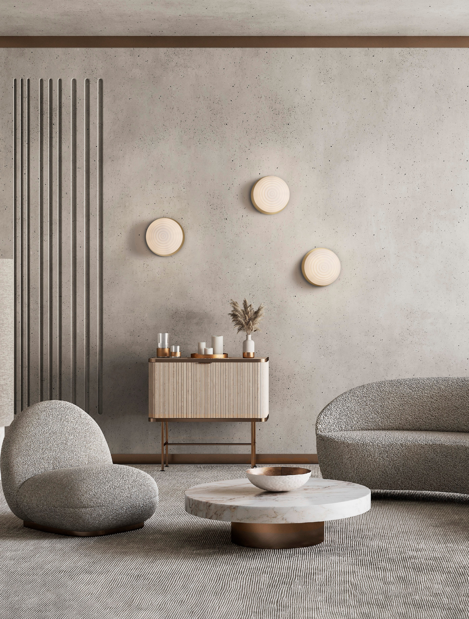 Kinkiet nowoczesny Luces Exclusivas BALAJU, biało-złoty, 1 × E27, Ø 35 cm – LE43685