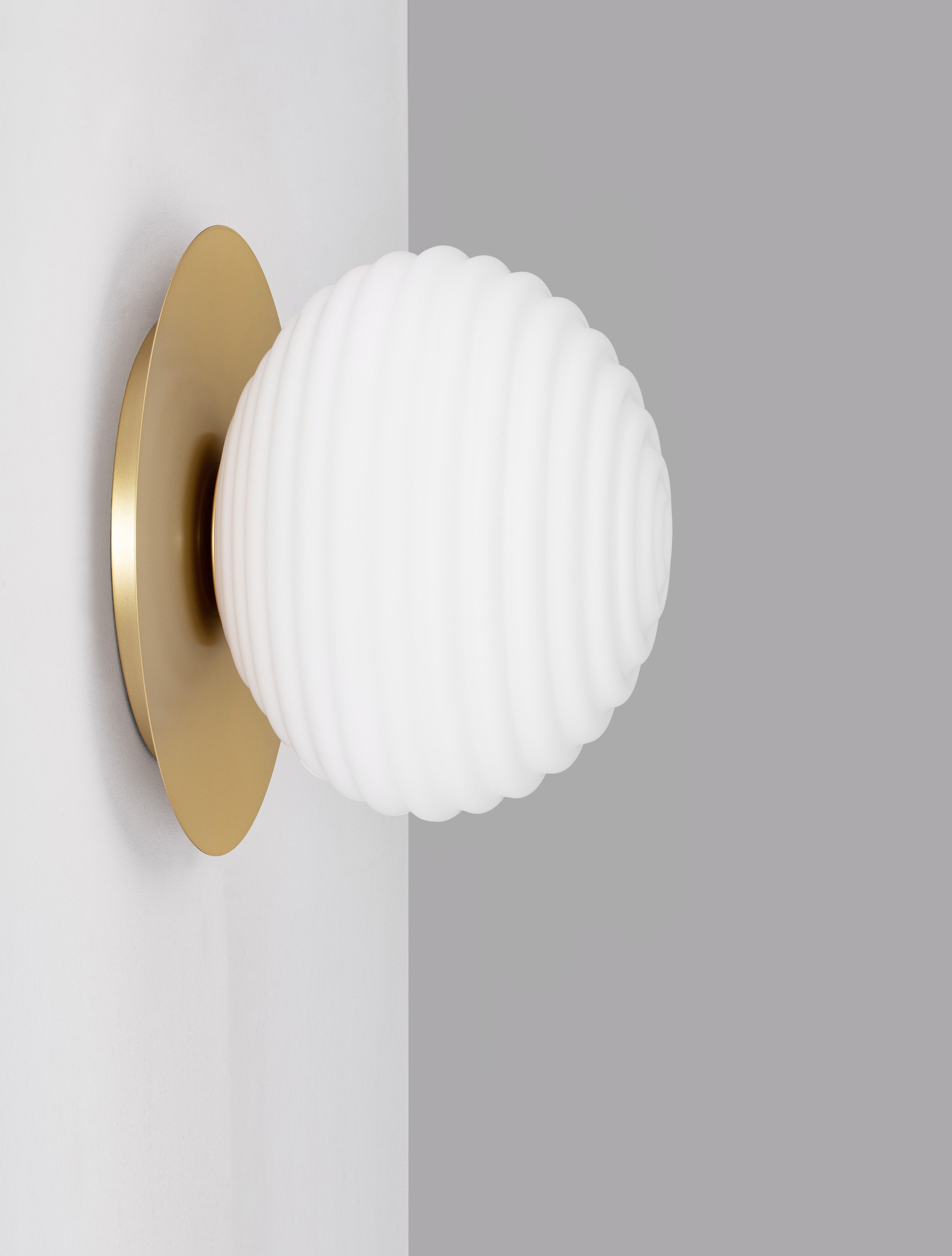 Kinkiet nowoczesny Luces Exclusivas BALAJU, biało-złoty, 1 × E27, Ø 35 cm – LE43685 - obrazek 3