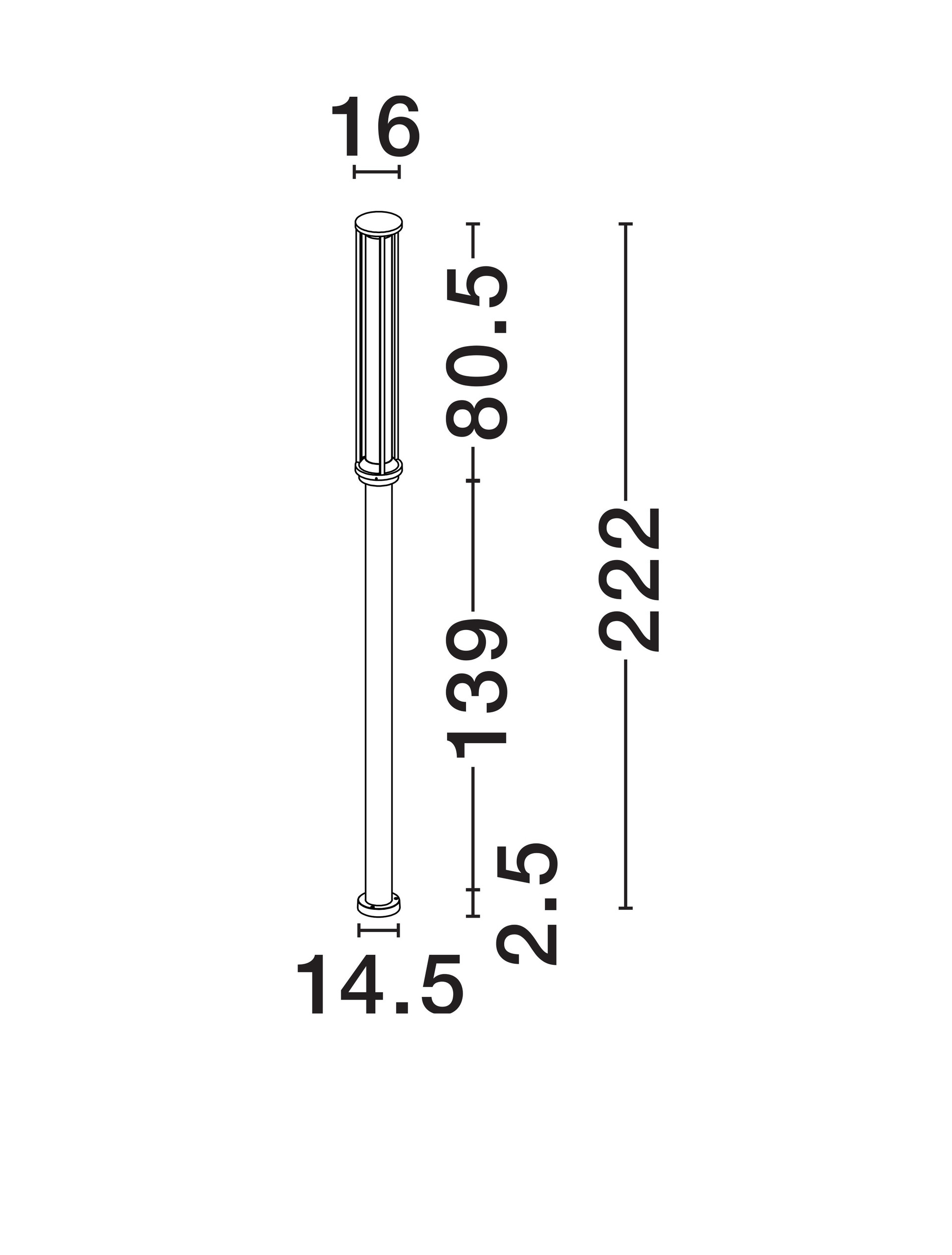 Słupek ogrodowy minimalistyczny Luces Exclusivas ONOFRE, czarny, LED 16 W 3000 K, wys. 222 cm – LE73687 - obrazek 15
