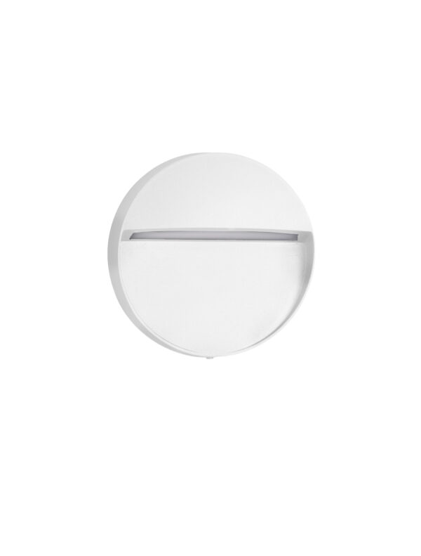 Oprawa schodowa zewnętrzna nowoczesna Luces Exclusivas BAGUA, biała, LED 3 W 3000 K, Ø 12 cm – LE73665