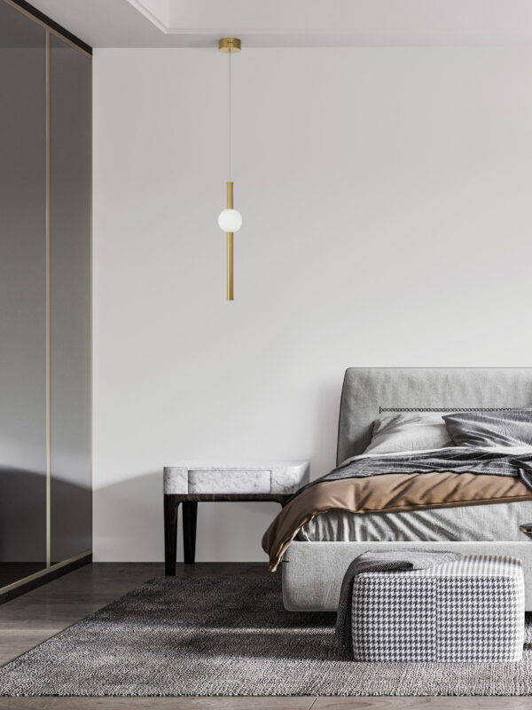 Lampa wisząca nowoczesna Luces Exclusivas IGUALA, złota, LED 11 W 3000 K, Ø 12 cm – LE42762