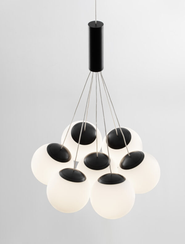 Lampa wisząca nowoczesna Luces Exclusivas ABALA, czarno-biała, LED 49 W 3000 K, Ø 35 cm – LE43309