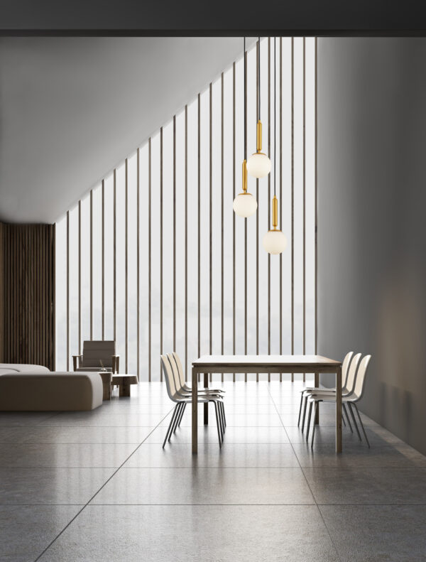 Lampa wisząca nowoczesna Luces Exclusivas AGRO, biało-złota, 3 × E27, Ø 35 cm – LE43223